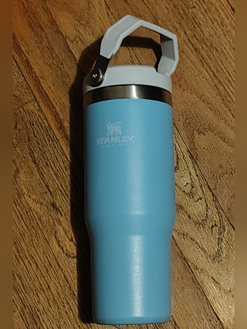 Stanley 30oz Light Blue Insulated Travel Tumbler with White Handle